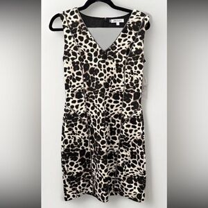 NWT $70 Jennifer Lopez Leopard Print Chic Sexy Sleeveless Knit Dress Size 8